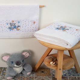 Πετσέτες Βρεφικές Studying Bear 38 (Σετ 2τμχ) White DimCol WHITE