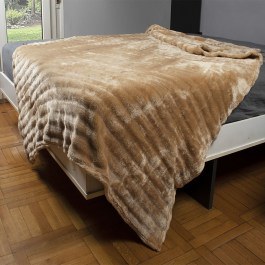 Κουβέρτα Coral Fleece Ριγέ 12 Beige DimCol BEIGE