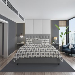 Bed Sheet With Pillowcases Diamond 328 (Set 3pcs) Grey DimCol GREY