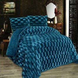 Κουβερτοπάπλωμα 1940 Με Εφέ Fleece Petrol DimCol PETROL