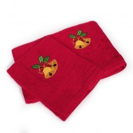Πετσέτες Χριστουγεννιάτικες Bells (Σετ 2τμχ) Red DimCol RED