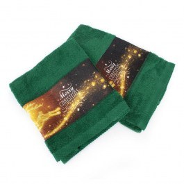Πετσέτες Χριστουγεννιάτικες Merry Christmas (Σετ 2τμχ) Green DimCol GREEN