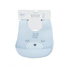 Σαλιάρα Σιλικόνης 18 Με Κουμπί Και Τσέπη 22,5x32cm Sky DimCol SKY