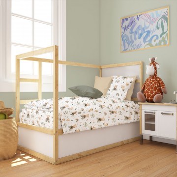Baby Duvet Cover Cloudy Bear 581 White-Olive DimCol