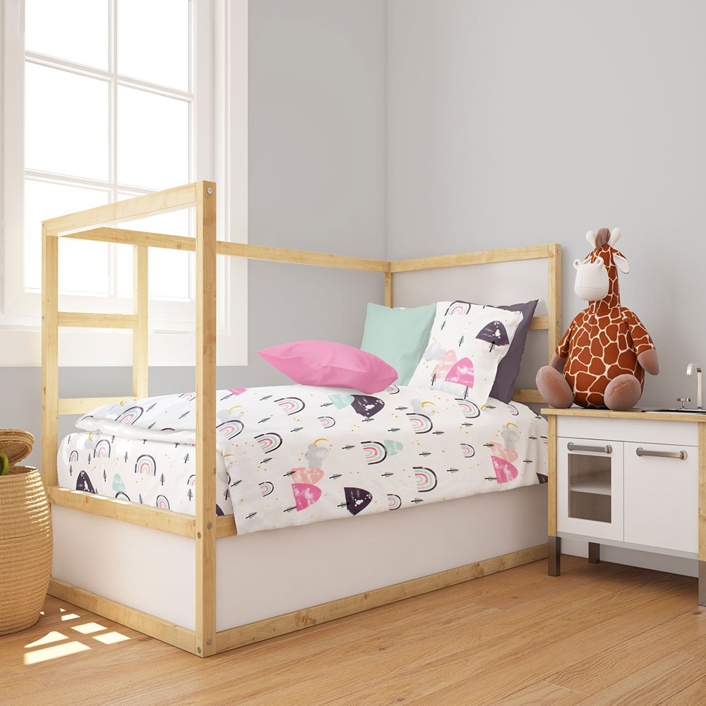 Παπλωματοθήκη Βρεφική Rainbow 575 White-Pink DimCol