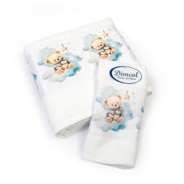 Baby Towels Cute Bear 302 (Set 2pcs) White DimCol WHITE