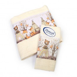 Baby Towels Forest Animals 336 (Set 2pcs) Ecru DimCol ECRU