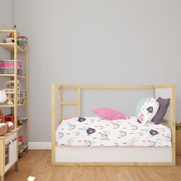 Σεντόνια Βρεφικά Rainbow 575 (Σετ 3τμχ) White-Pink DimCol