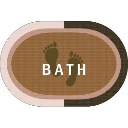 Πατάκι Μπάνιου Bath Αντιολισθητικό Oval Beige DimCol BEIGE