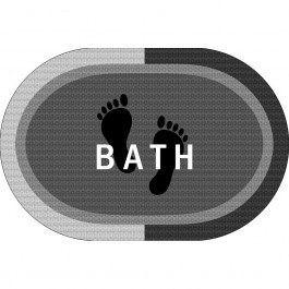Πατάκι Μπάνιου Bath Αντιολισθητικό Oval Grey DimCol GREY