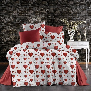 Μαξιλαροθήκη Πάθος 607 White-Red DimCol