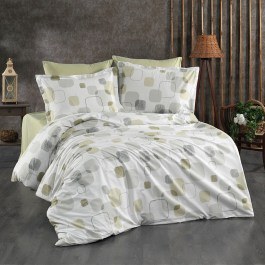 Παπλωματοθήκη Μελίνα 708 White-Olive DimCol OLIVE-WHITE