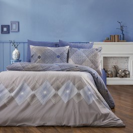 Σεντόνια Καλλιρόη 604 (Σετ 3τμχ) Grey-Blue DimCol GREY-BLUE