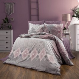 Σεντόνια Καλλιρόη 606 (Σετ 3τμχ) Grey-Burgundy DimCol BURGUNDY