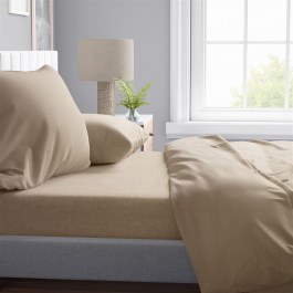 Bed Sheets Solid 502 (Set 4pcs) Beige DimCol BEIGE