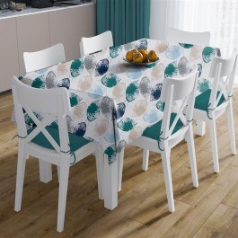 Tablecloth Leaves 466 Petrol DimCol PETROL