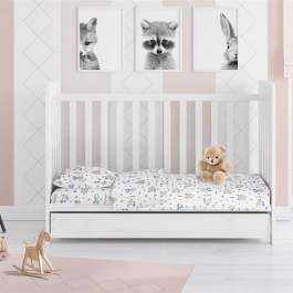 Baby Duvet Cover Elephant 074 White-Sky Blue DimCol WHITE-BLUE