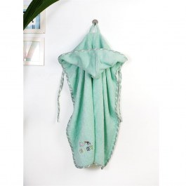 Embroidered Baby Hooded Towel Stork 195 Mint DimCol MINT