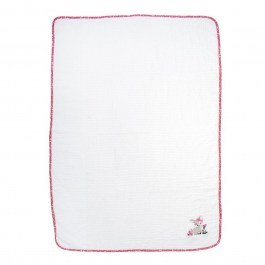 Baby Blanket Deer 197 Embroidered Pique White-Pink DimCol WHITE-PINK