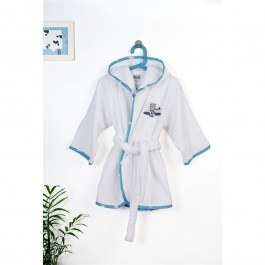 Μπουρνούζι Παιδικό Με Κέντημα Aviator 184 02 White-Sky Blue DimCol WHITE-BLUE