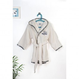 Μπουρνούζι Παιδικό Με Κέντημα Aviator 185 02 Ecru-Grey DimCol ECRU-GREY