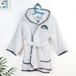 Μπουρνούζι Παιδικό Με Κέντημα Cloudy Bear 176 02 White-Grey DimCol WHITE-GREY