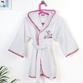 Μπουρνούζι Παιδικό Με Κέντημα Deer 197 02 White-Pink DimCol WHITE-PINK