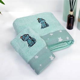 Baby Towels Dinosaur 182 Embroidered (Set 2pcs) Mint DimCol MINT