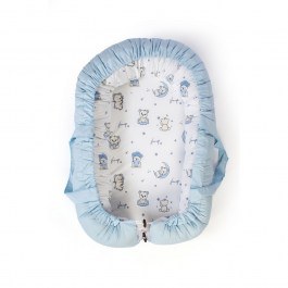 Βρεφική Φωλιά Ύπνου Bear's Nest 03 85x60x15 White-Sky Blue DimCol WHITE-BLUE
