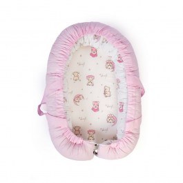 Βρεφική Φωλιά Ύπνου Bear's Nest 04 85x60x15 White-Pink DimCol WHITE-PINK