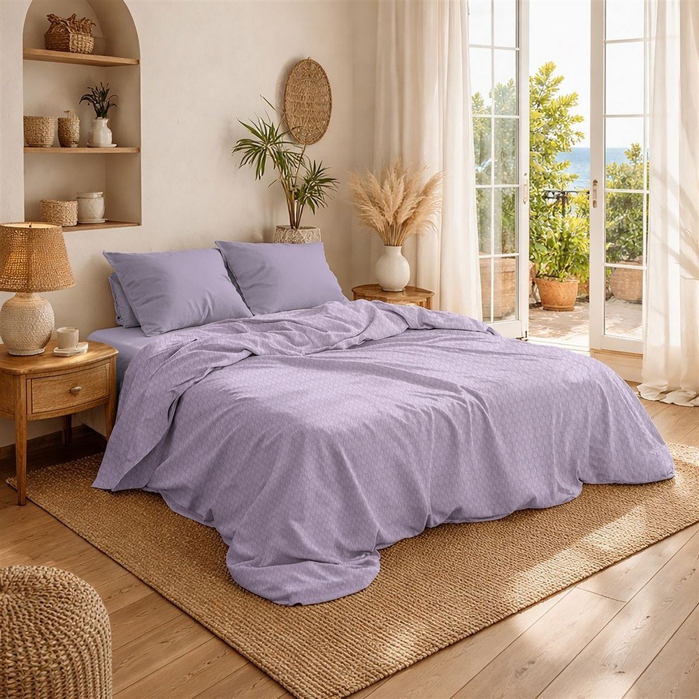 Κουβέρτα Πικέ Μονόχρωμη 325gr/m² Pastel Lilac DimCol