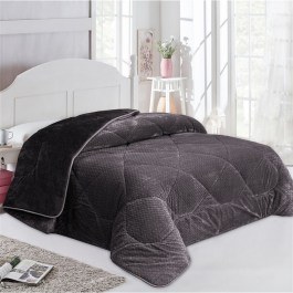 Κουβερτοπάπλωμα 1960 Jacquard Waves-Fleece 700gr/m² Grey-Black DimCol GREY-BLACK