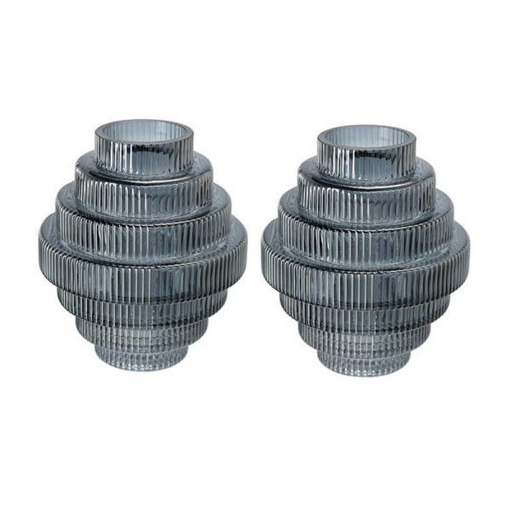 Βάζο Διακοσμητικό Fluted (Σετ 2Τμχ) 70475-LUSM-DS-SA Light Grey Artekko