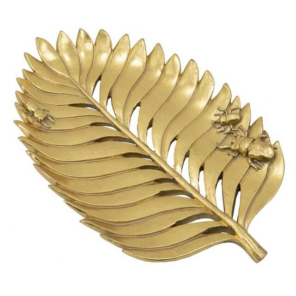 Διακοσμητική Πιατέλα Leaf 77598 28,5x17x2,5cm Gold Artekko