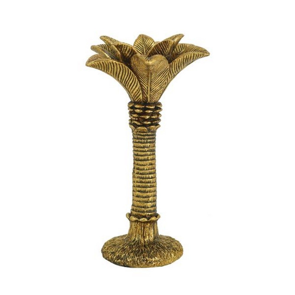 Διακοσμητικό Κηροπήγιο Palm Tree 72431 14,5x14,5x26,5cm Gold Artekko