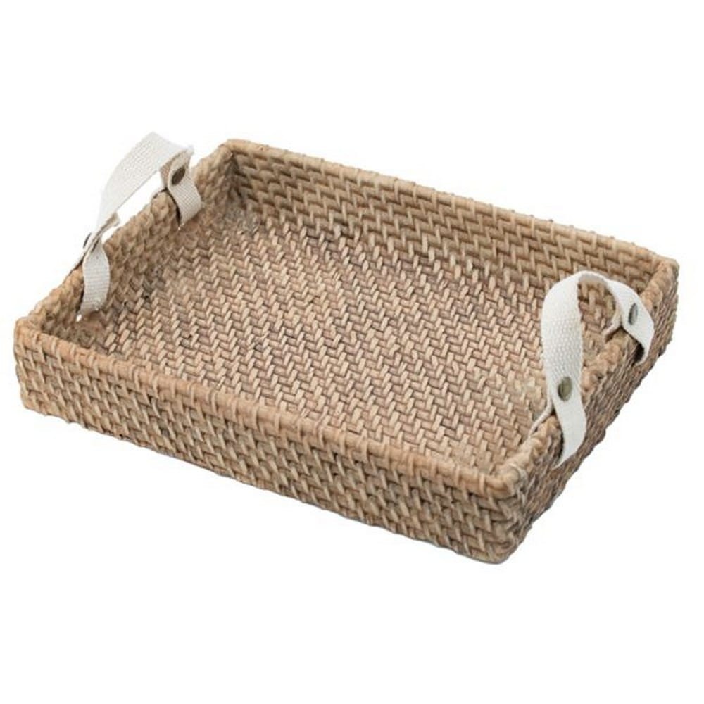 Δίσκος Διακοσμητικός Με Λαβές Knitt D9044 32x24x6cm Beige Artekko