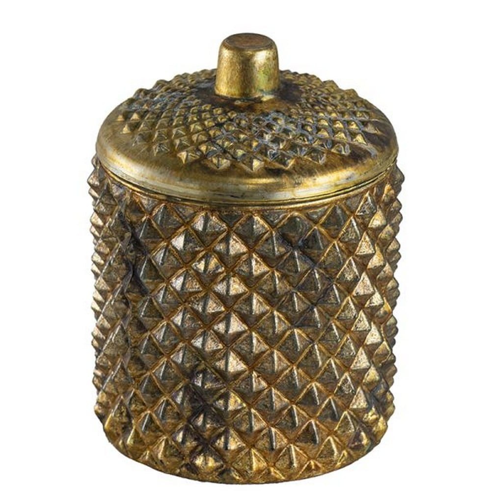 Κερί Σε Δοχείο Με Καπάκι Soy 77631 10,2x10,2x15,2cm Gold Artekko