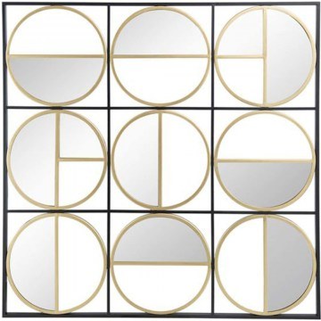 Wall Mirror Irregular 83732-DS 90,5x2x90,5cm Gold-Black Artekko