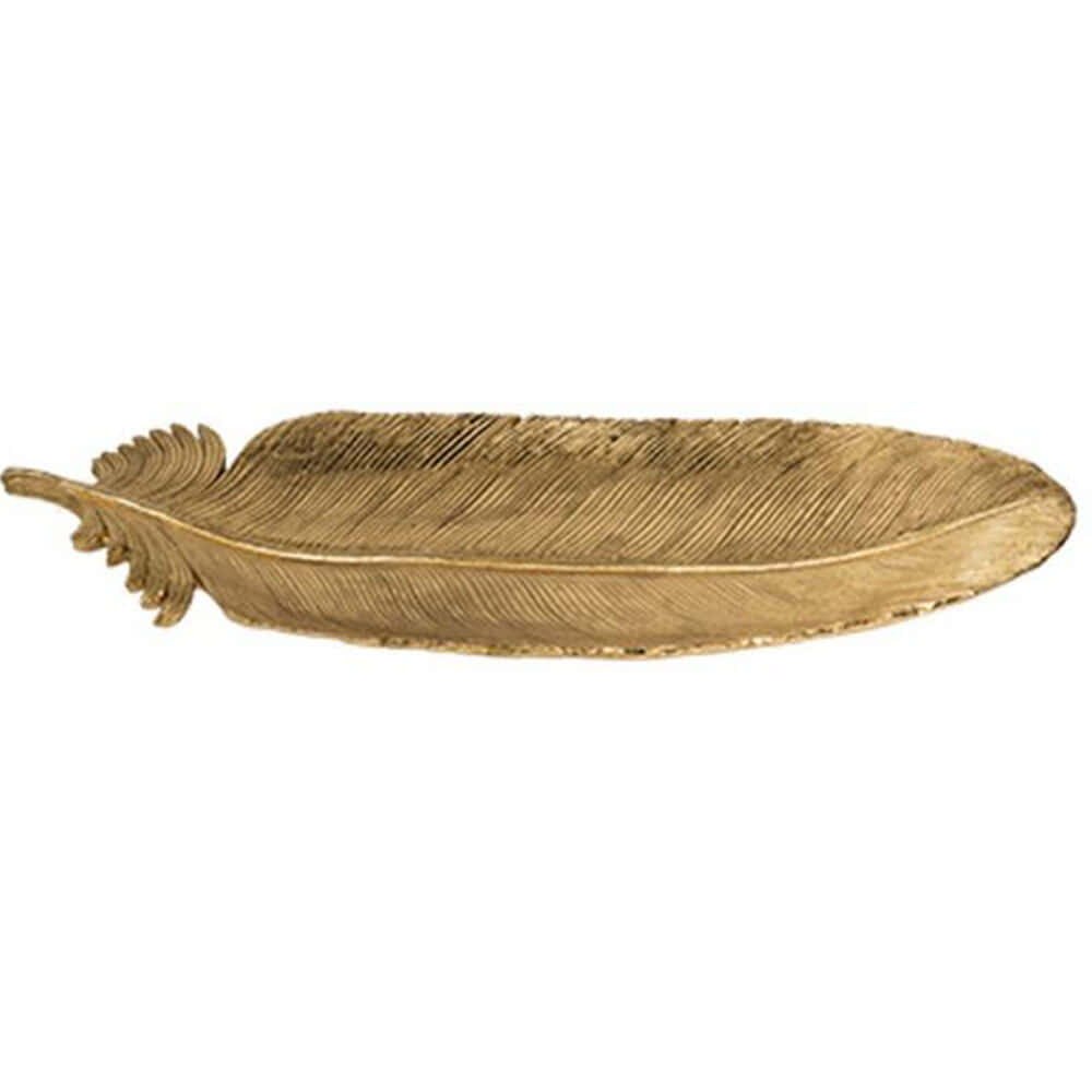 Διακοσμητική Πιατέλα Leaf 76915 19x3x49cm Gold Artekko