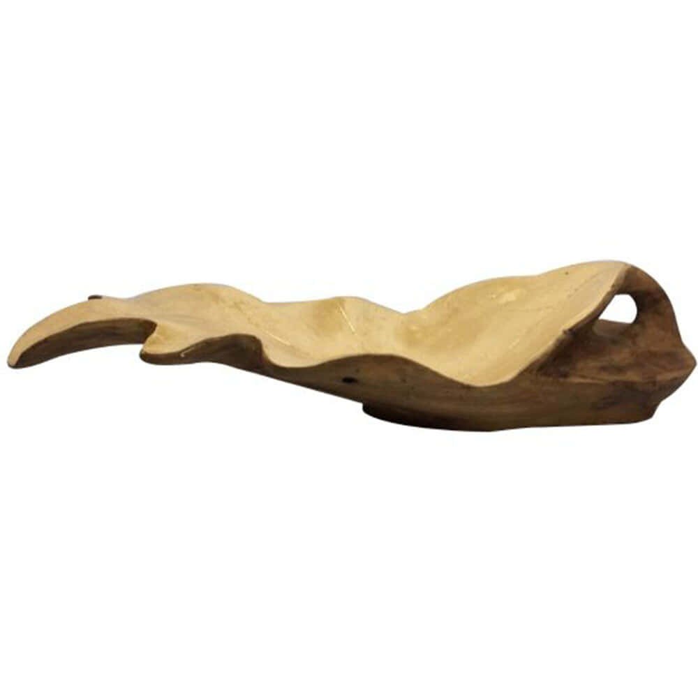 Διακοσμητική Πιατέλα Woody 70649 50x25x20cm Natural-Gold Artekko
