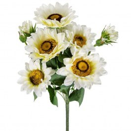 Artificial Bouquet Sunflower SA21999-CREA 26x28x48cm White-Green Artekko WHITE-GREEN