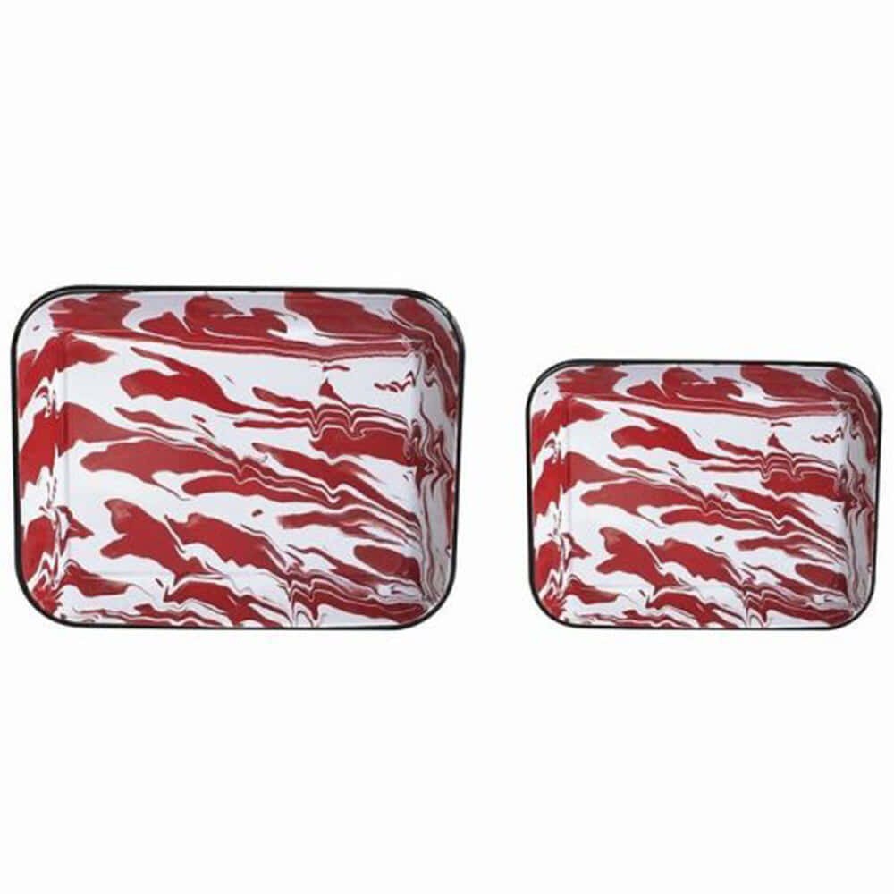 Δίσκοι Σερβιρίσματος Ifoozo (Σετ 2Τμχ) 742-2267 41x33x3/34x26x2,5cm Red-White Artekko