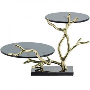 Διακοσμητική Εταζέρα Forest 48457 43x31,5x30,5cm Black-Gold Artekko