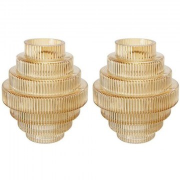 Vases Fluted (Set 2Pcs) 70475-LUAM-DS-SA 15x15x17cm Yellow Artekko