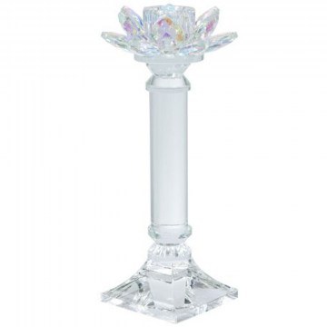 Κηροπήγιο Lotus B8606 10,8x10,8x23cm Clear Artekko