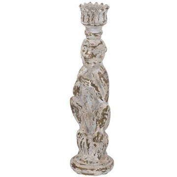 Candlestick Monkey Animal B9292 6,8x6,8x25cm Antique White Artekko