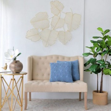 Διακοσμητικό Τοίχου Leaf 45064 125x2x95cm Gold Artekko