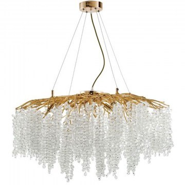 Φωτιστικό Οροφής - Πολυέλαιος Aura 023-3244 80x80cm 15xG9 Gold-Clear Artekko