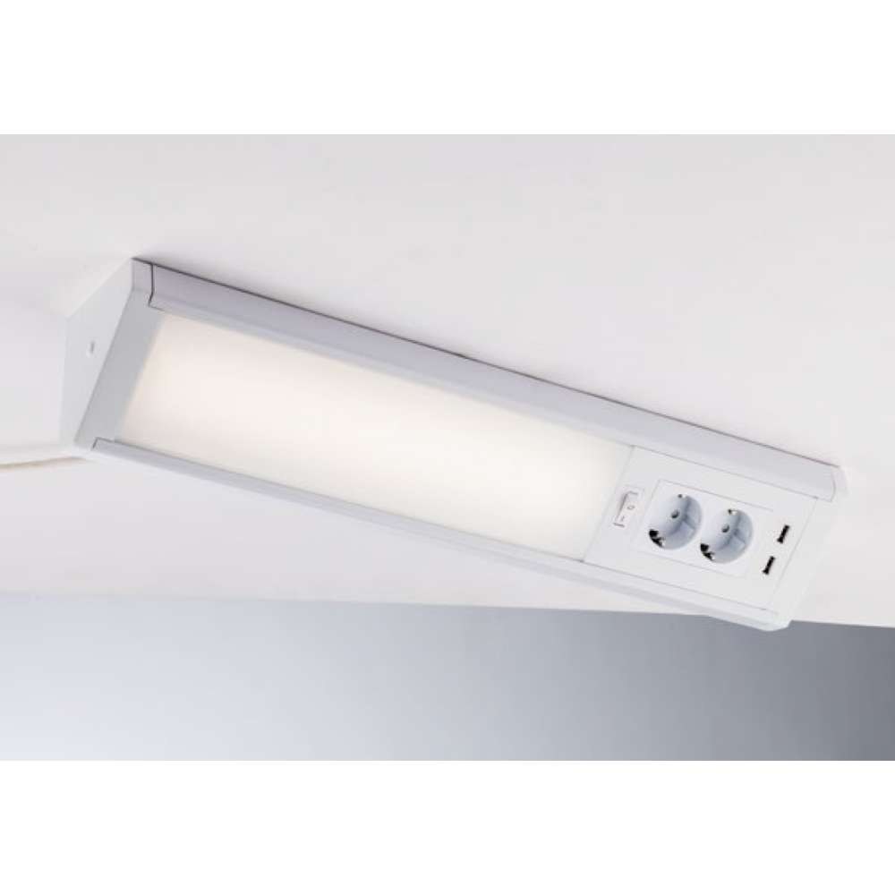 Φωτιστικό Γραμμικό Habilis LED-HABILIS-AP 15W Led Με 2 Πρίζες 2xUSB 78,5x9,2x9,2cm White Intec