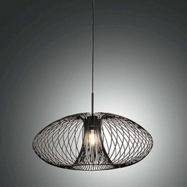 Φωτιστικό Οροφής Fassa 3706-40-101 1xE27 40W Φ60cm 200cm Black La Mia Luce BLACK